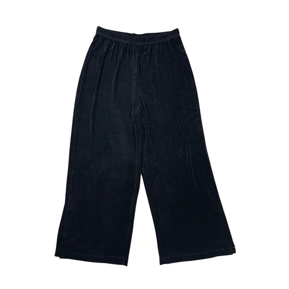 Chicos Travelers Womens Slinky Pants 0 Small 4 Black Straight Leg Split Ankle - Picture 1 of 8